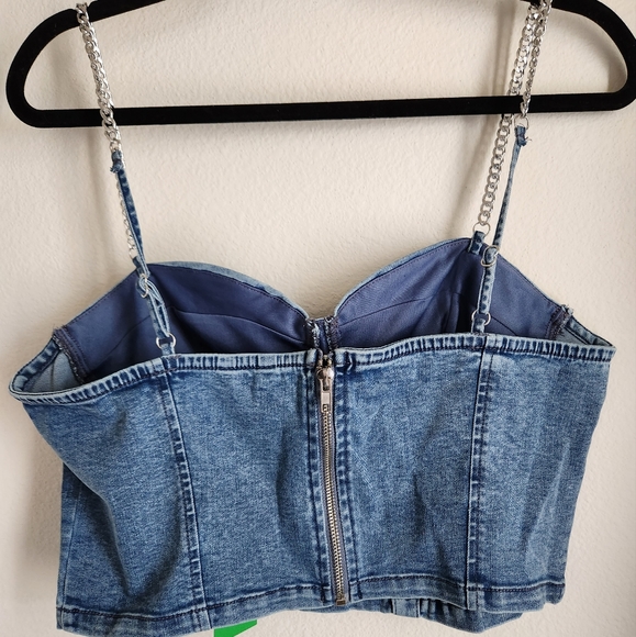 GUESS Denim Bustier Top - Picture 2 of 3